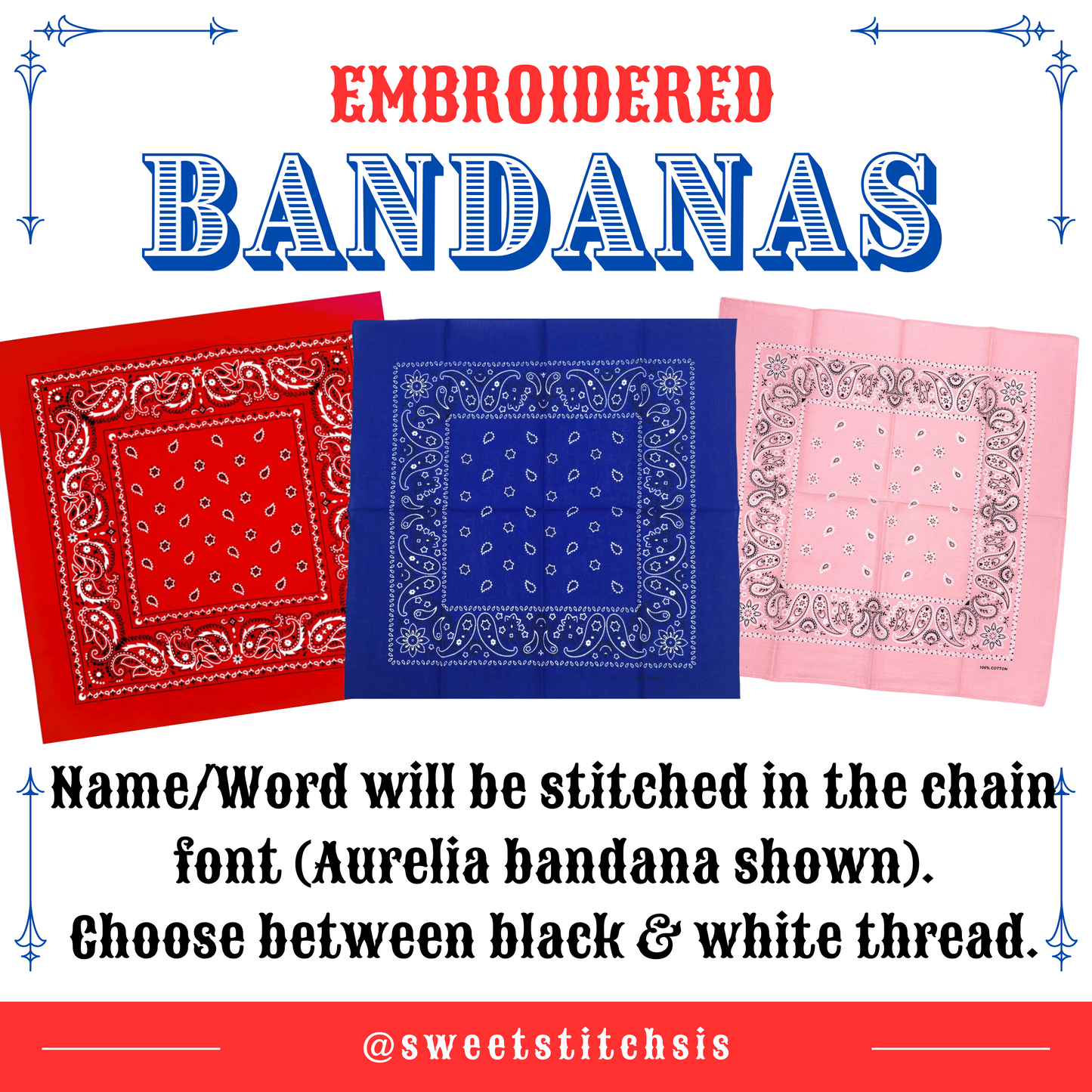 Custom Embroidered Bandana
