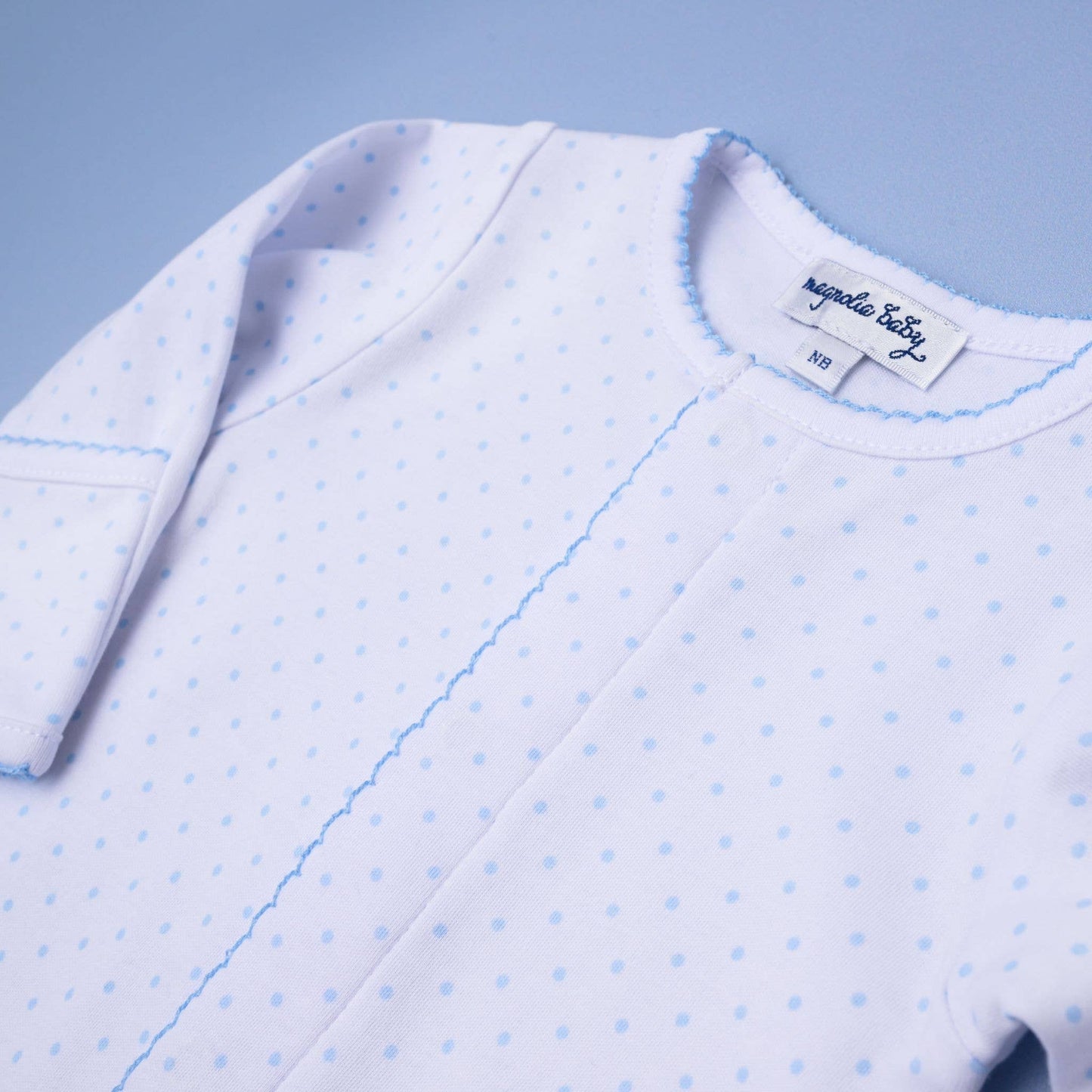 Magnolia Baby Mini Dots Footie in Blue