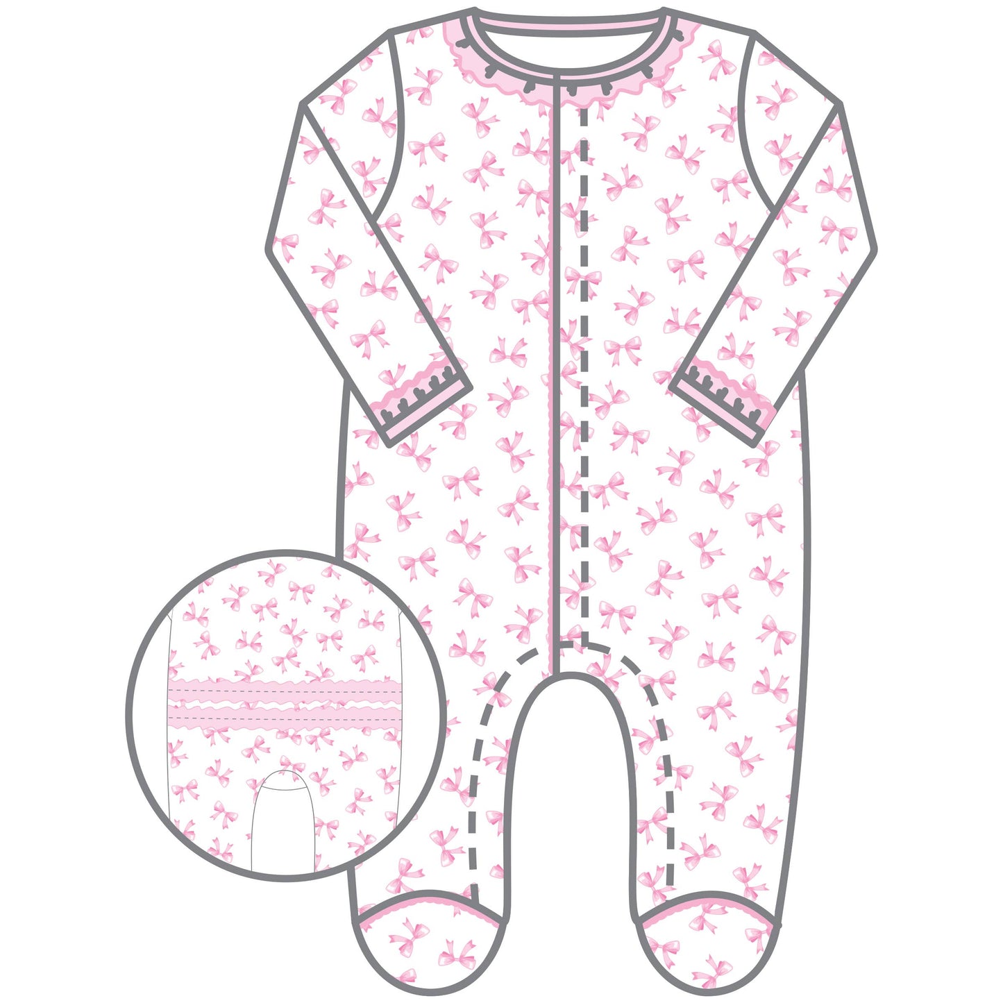 Magnolia Baby Bows Printed Ruffle Footie