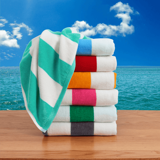Striped Cotton Cabana Beach Towel - Bright Colors