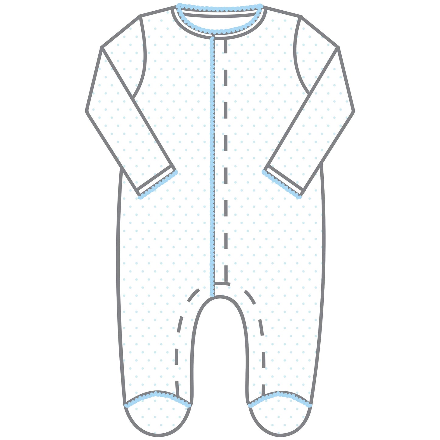 Magnolia Baby Mini Dots Footie in Blue