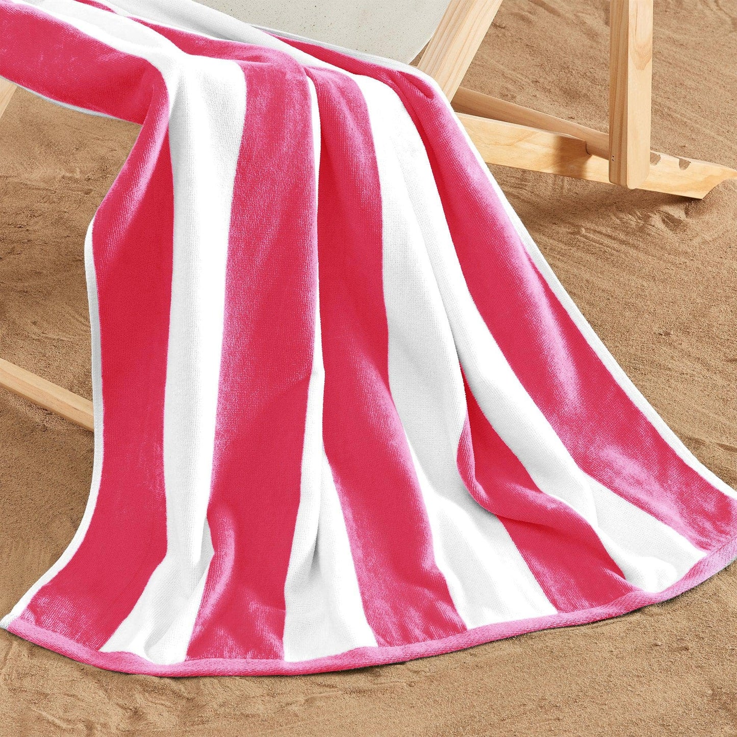 Striped Cotton Cabana Beach Towel - Bright Colors