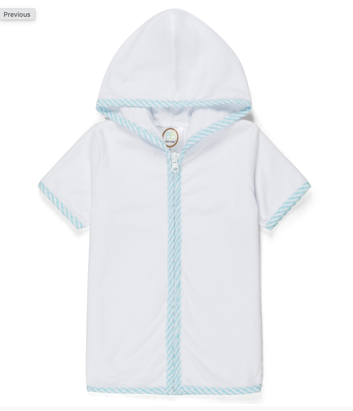 Boys Embroidered Terry Cloth Swim Cover Shirt