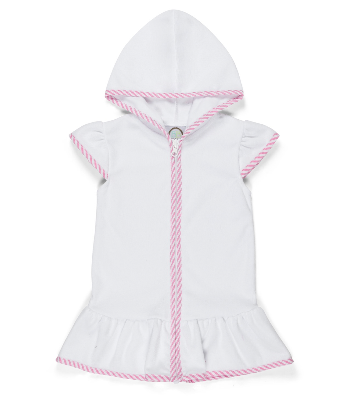 Girls Embroidered Terry Cloth Swim Cover Dress