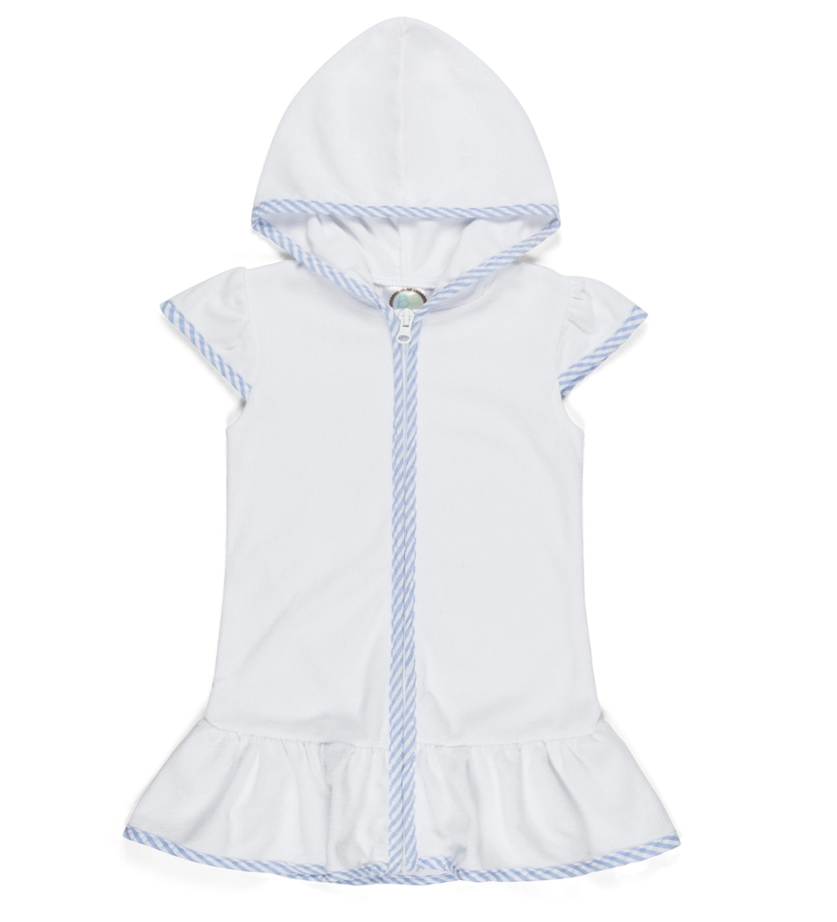Girls Embroidered Terry Cloth Swim Cover Dress