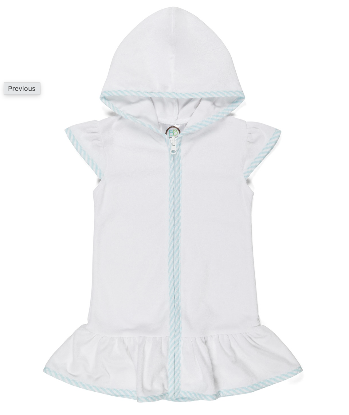 Girls Embroidered Terry Cloth Swim Cover Dress
