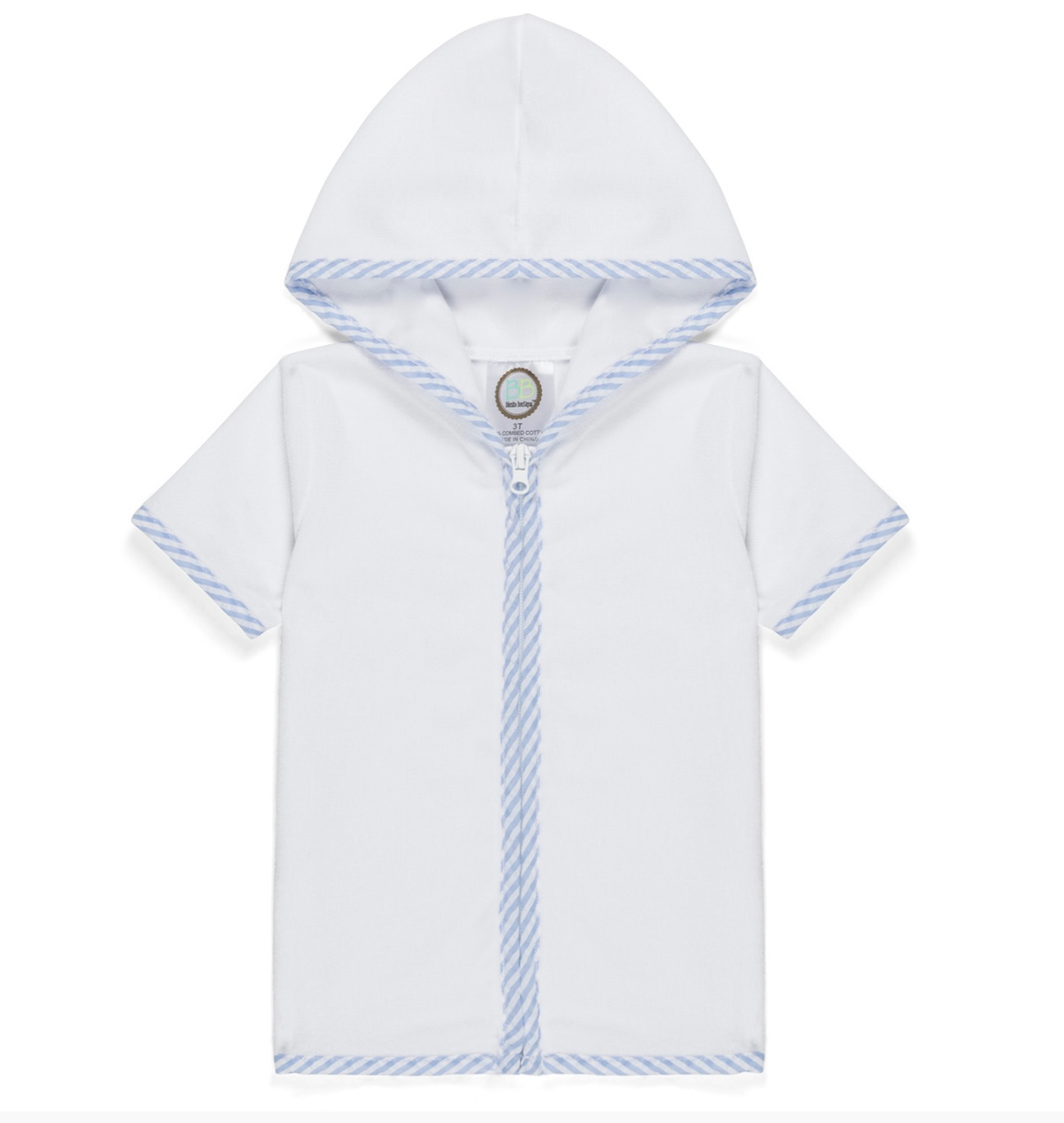 Boys Embroidered Terry Cloth Swim Cover Shirt