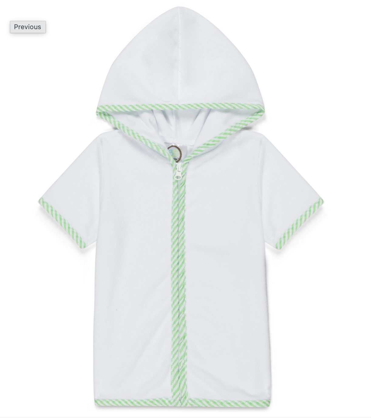 Boys Embroidered Terry Cloth Swim Cover Shirt