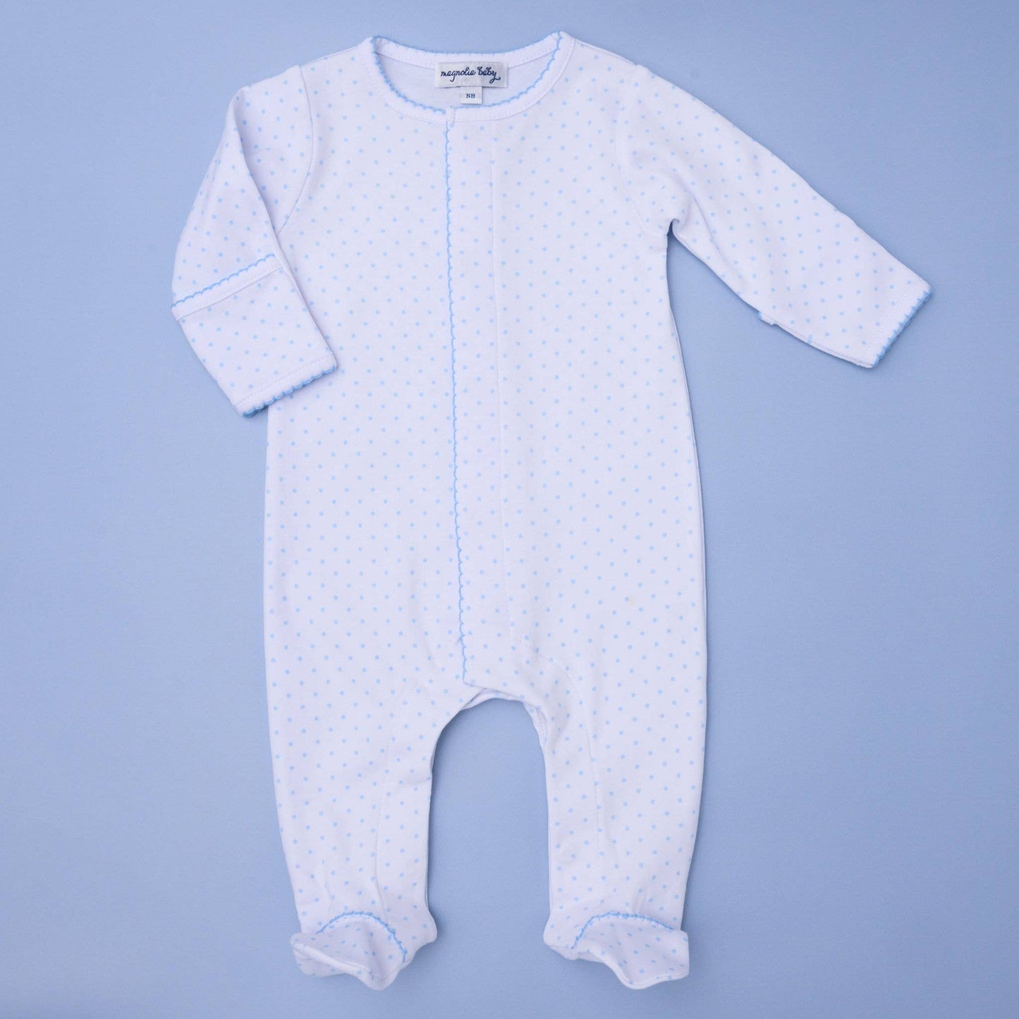 Magnolia Baby Mini Dots Footie in Blue