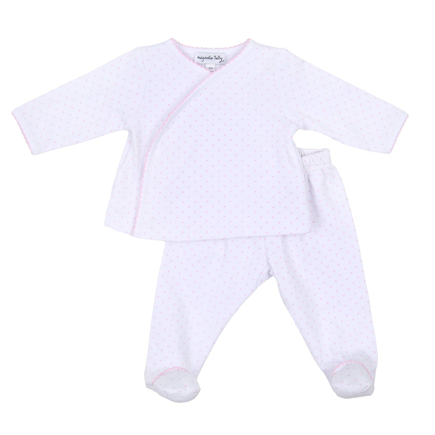Mini Dots Kimono Footed Pant Set