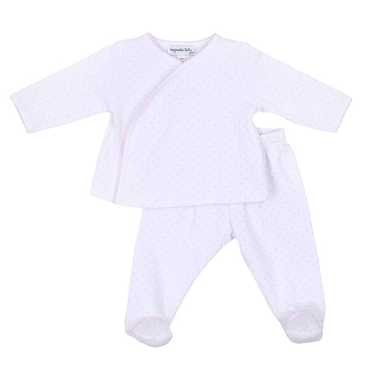 Mini Dots Kimono Footed Pant Set