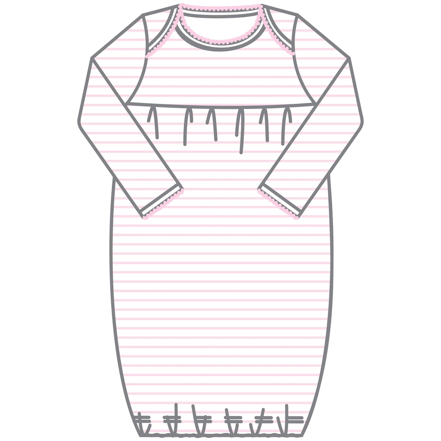 Magnolia Baby Mini Pink Stripes Gown